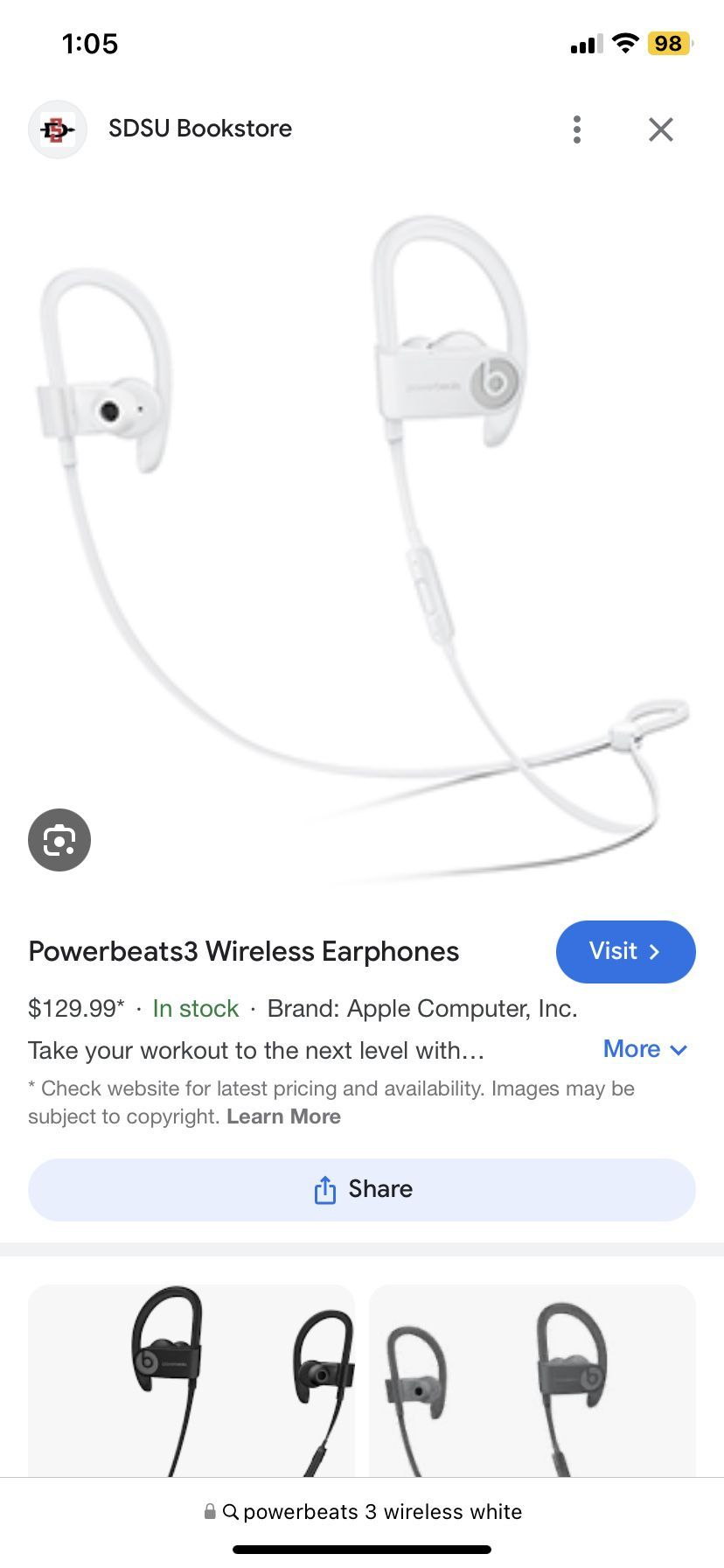 White Wireless Powerbeats 3