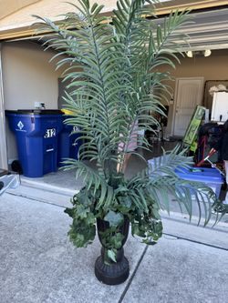 Large Artificial Palm Tree in Decorative Vase