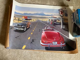 1994 "Mecca on the High Desert" poster by Harold Cleworth, originally produced for Texaco. 34” x 24”