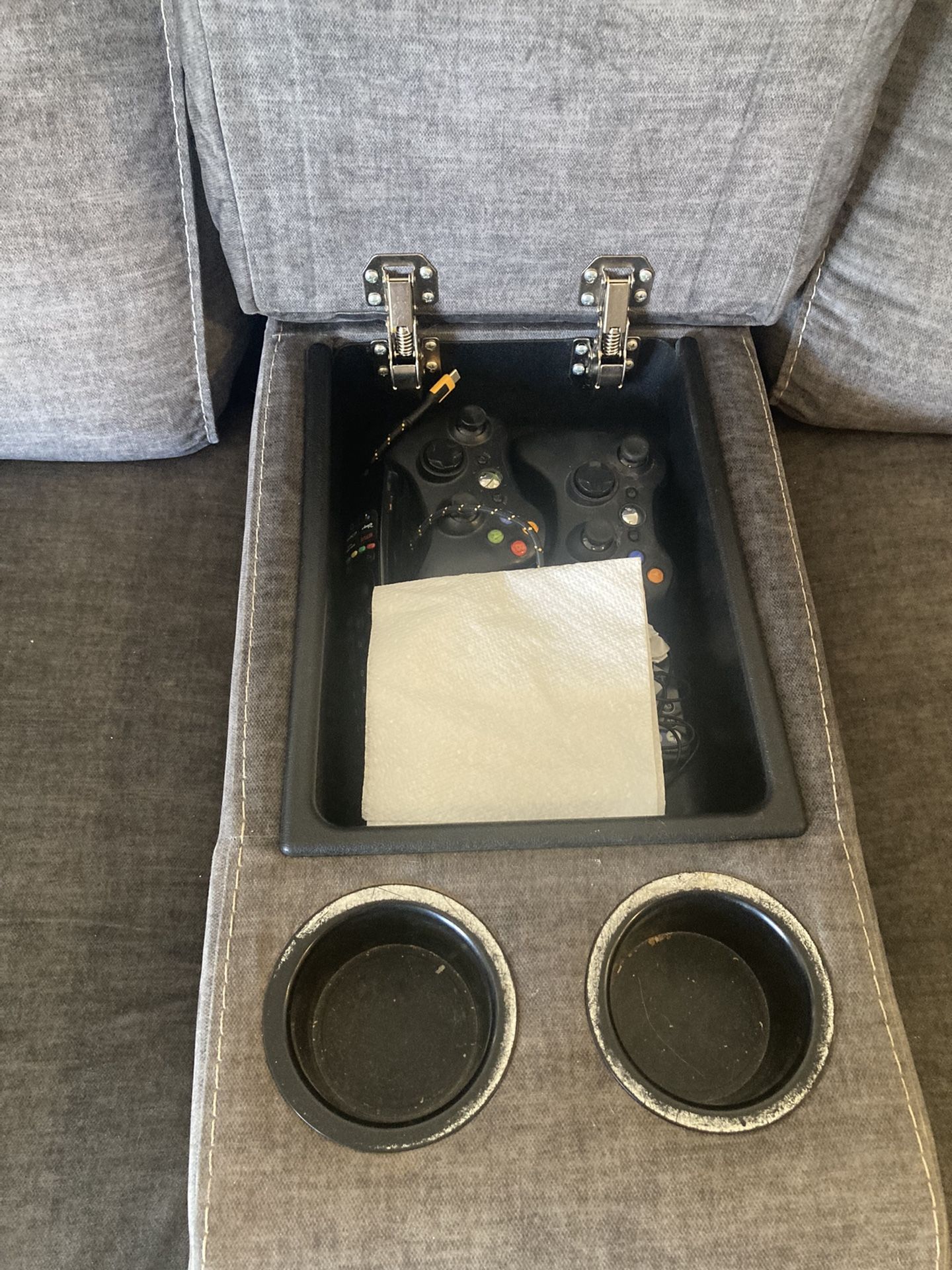Grey Electric Console Couch