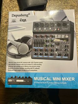 Depusheng  M6 Portable Mini Mixer 6 Channel Music Mixer