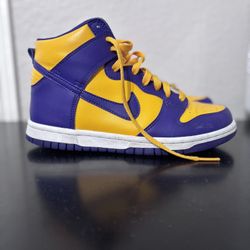 Nike Dunk Purple And Yellow; Size 4.5 Youth