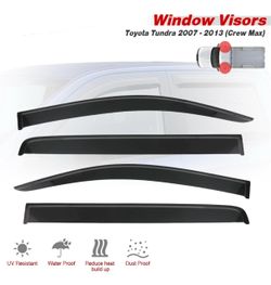 Toyota Tundra CrewMax Window Vent Visors / Rain Guards