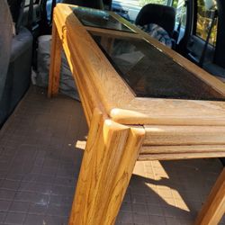 Oak, Glass Top, End Table & Side or Entry Table