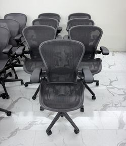 LIKE NEW MILLER CLASSIC AERON OFFICE CHAIR SIZE B WITH LUMBAR SUPPORT PAD $425 EACH