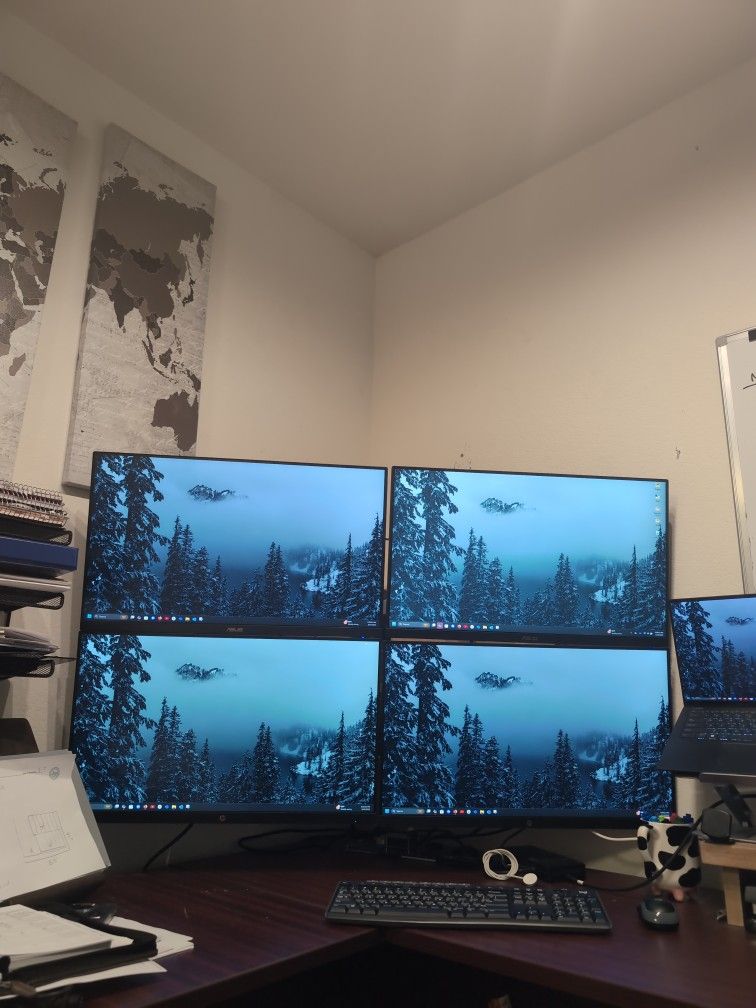 Two Monitors (27") And Dual Mount