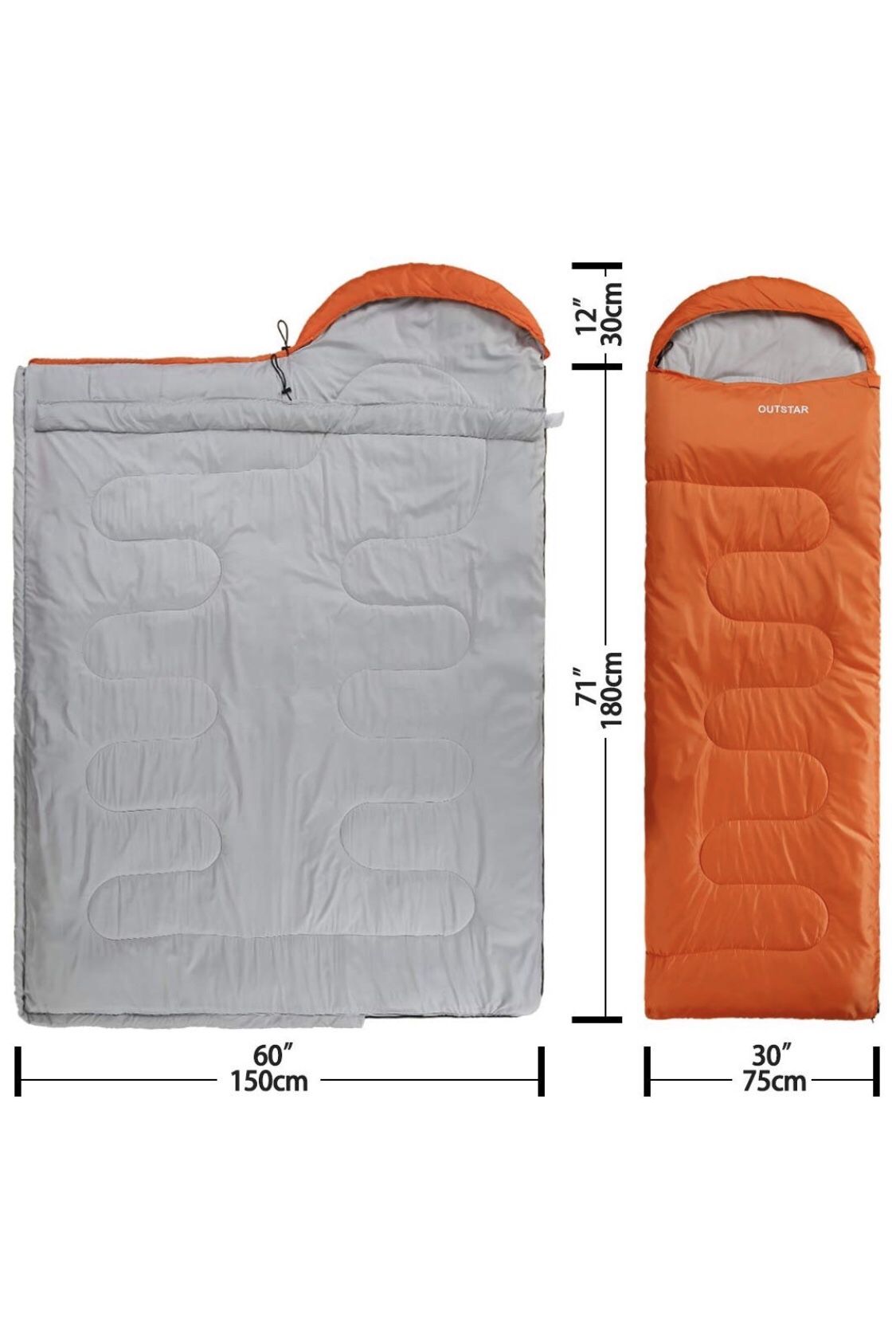 Lightweight Waterproof Envelope Mummy Sleeping Bag With Compression Sack for Kids,Boys, Girls, Teens & Adults. Indoor &Outdoor Camping, Travelling, H