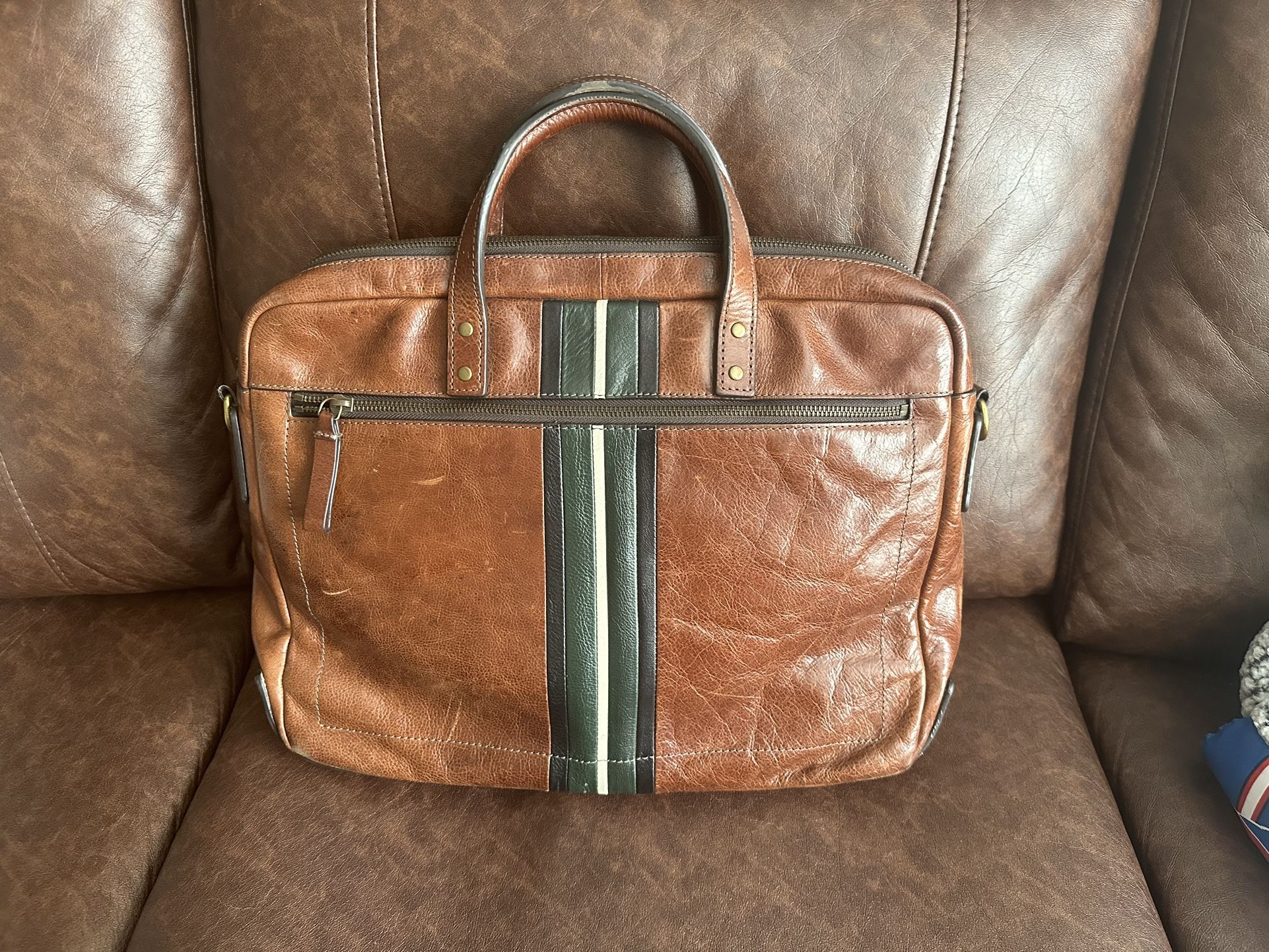 Fossil Leather Laptop Messenger Bag