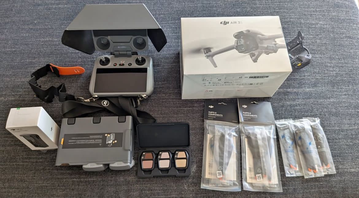 BRAND NEW, unopened DJI Air 3S FlyMore Combo WITH DJI CARE REFRESH & DJI RC2 Remote, ND Filters ++