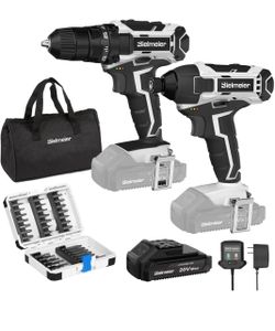 Bielmeier 20V Cordless Drill, 20V Cordless Impact Driver, With Drill/Screwdriver Bits