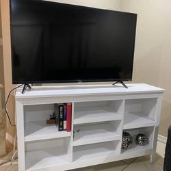 TV Stand White With Shelving