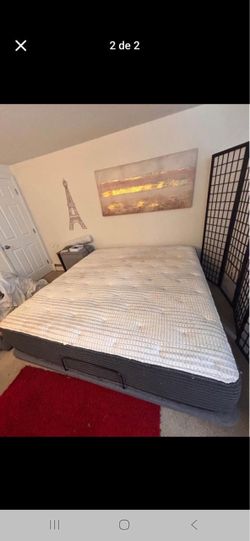 Tufted Pillow-Top Mattress + Electric Motorized Adjustable Bed Base