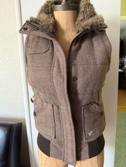American Eagle Outfitters Faux Fur Wool Vest Small