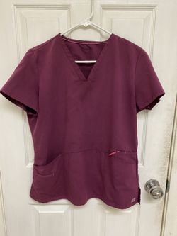 Burgundy Scrub Top
