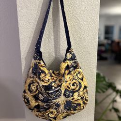 Handmade Doctor Who Blue and Yellow Van Gogh Exploding TARDIS Print Shoulder Bag