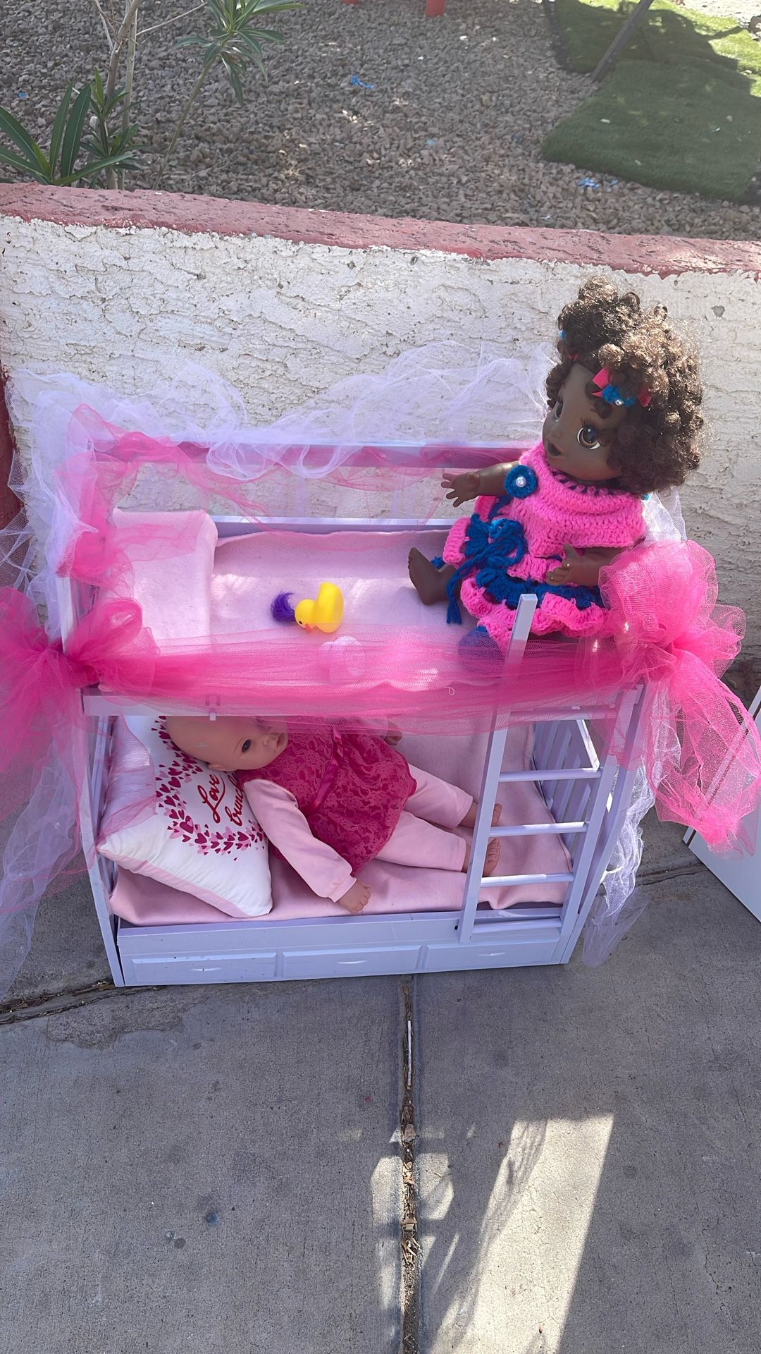 Baby Doll Bunk Bed 2 Dolls Included Plus Accessories