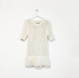 *NEW W/ TAG*Michael Kors Women’s Size XS Open Knit Sweater Tunic with Fringe Hem