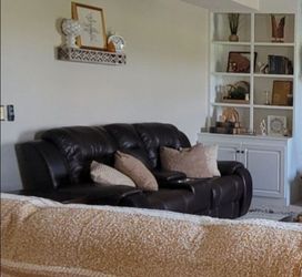 All leather loveseat