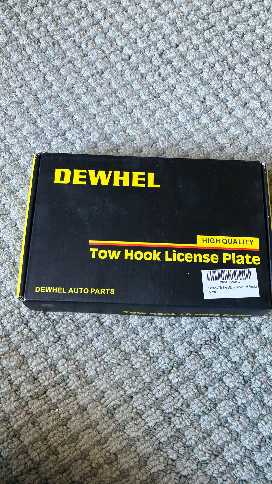 Dewhel Tow Hook License Plate