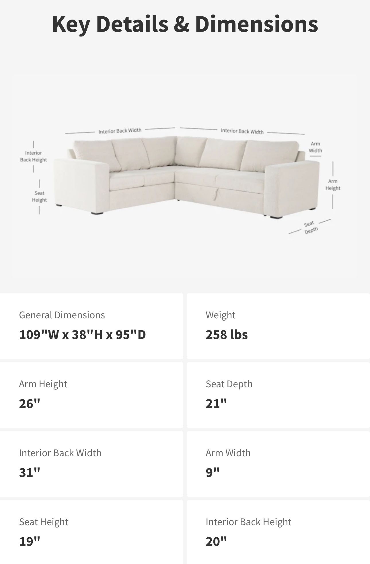 Living Spaces Sectional L Shape Sleeper
