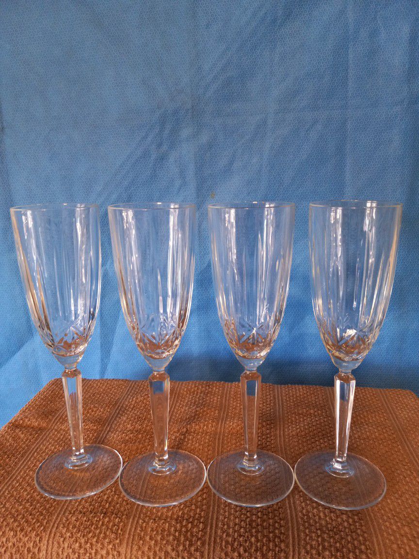 4 Waterford Crystal Flutes