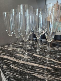 Glass champagne flutes