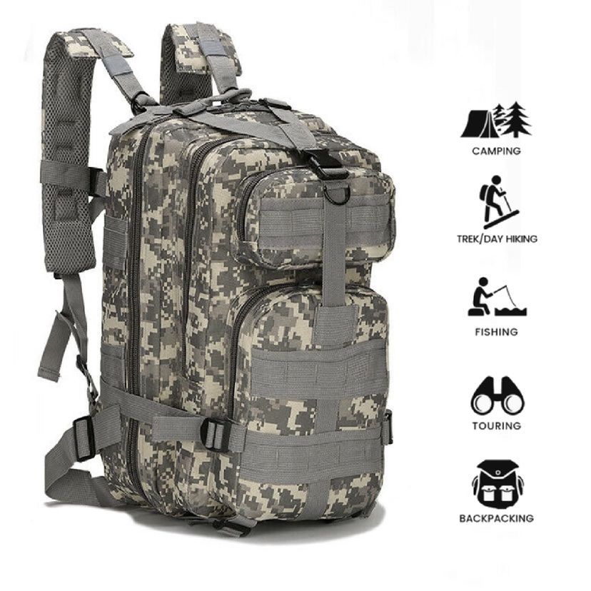 Tactical Backpack, Military Backpack 30L Army Rucksack MOLLE Assault Pack Tactical Combat Backpack for Outdoor Hiking Camping Trekking Fishing Hunting