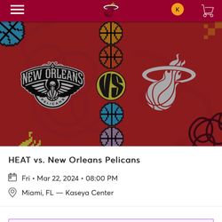 Miami Heat Vs Pelicans 03/22