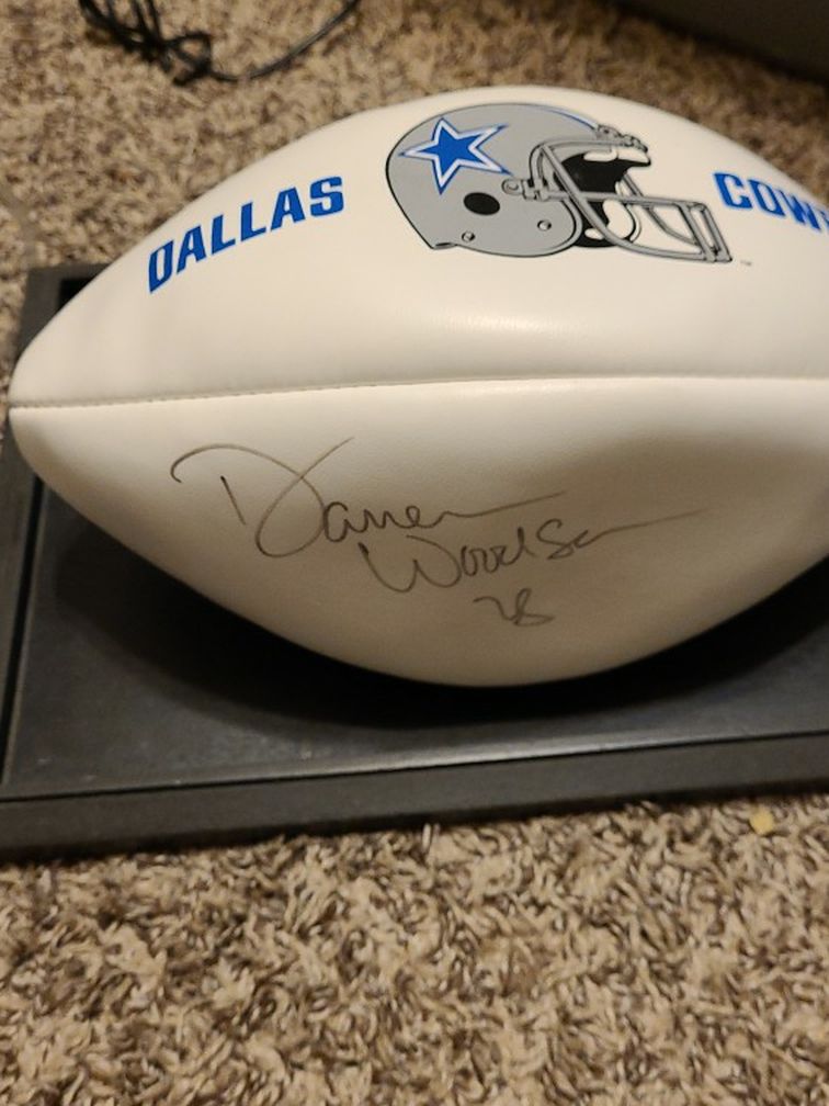 Darren Woods on Cowboys autographed football