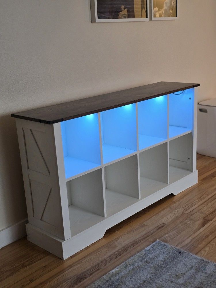8 Cube Storage Orgenizer , Bookcase With Led,Storage Cabinet