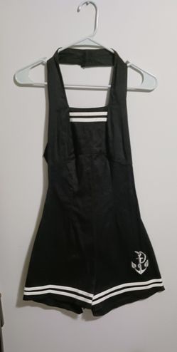 Hell Bunny Vintage Style Nautical Sailor Halter Romper - Women's XS