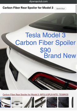 Carbon Fiber Rear Spoiler for Tesla Model 3 2019-2023 [Brand New] Made in USA