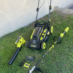 Ryobi 40v  Self Propelled Lawnmower, Blower N Trimmer Kit 
