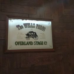 Antique WELLS FARGO  Embossed Mirror