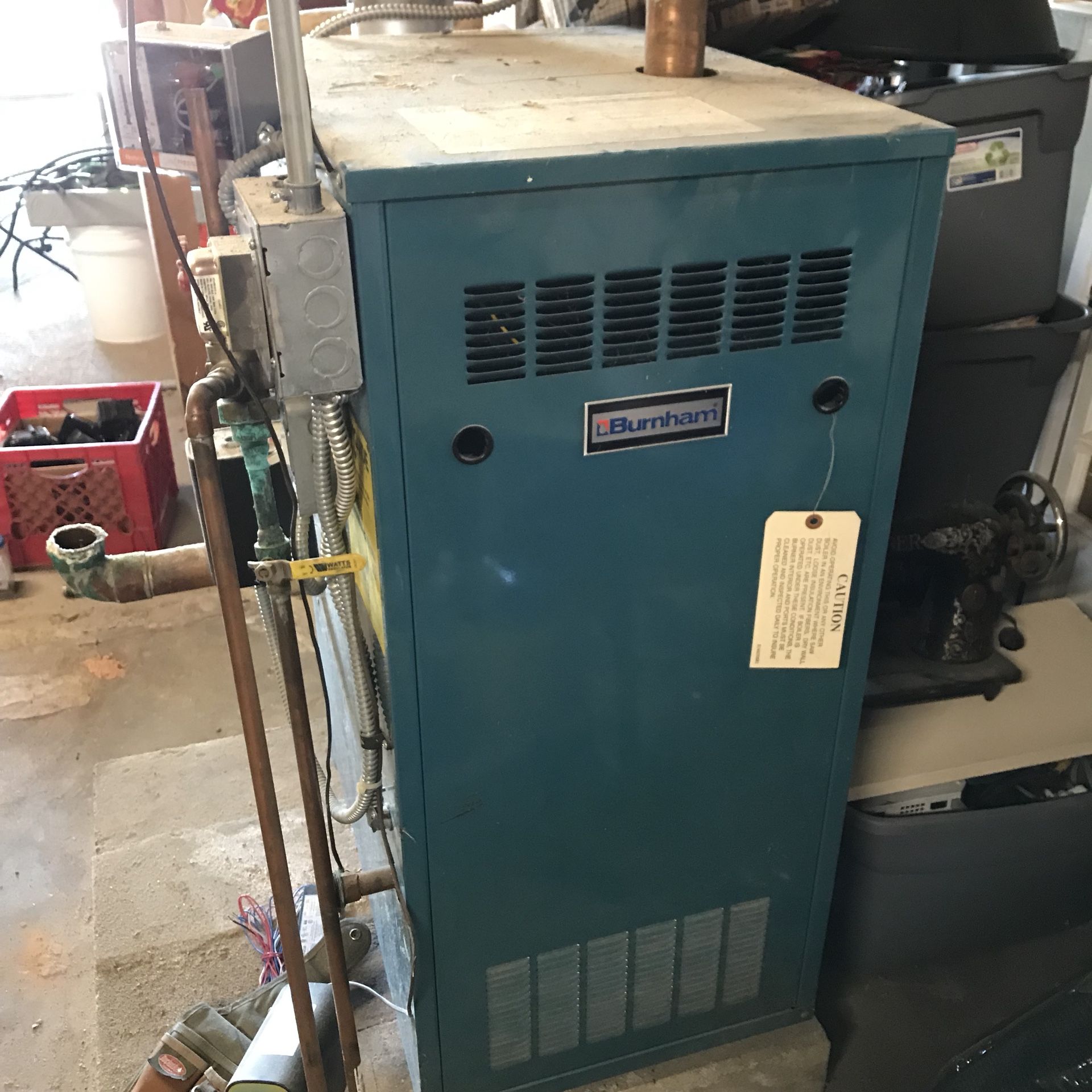 Burnham Gas steam boiler , Gas Fired Hot Water Boiler - 105,000 BTU -  Chimney Vent for Sale in Nahant, MA - OfferUp