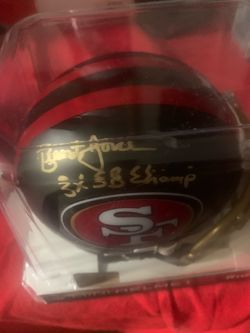 Brent jones auto 49ers mini helmet