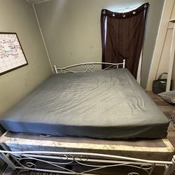 Cal king mattress and bed frame