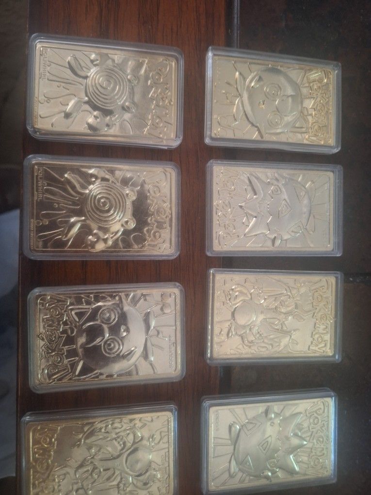 Gold Plated Pokemon from 1999 15 dollars Each or All 8 For 100 dollars