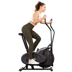  Dual Action Elliptical Fan Bike Cross Trainer Air Resistance System Machine Exercise Workout w/LCD Monitor