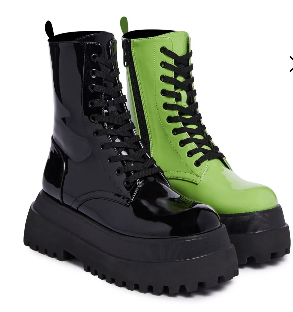 MISMATCHED COMBAT BOOTS SIZE 10