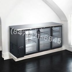 NIB Commercial Bar Cooler Back Bar Glass Door Beer Display Refrigerator