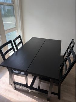 IKEA dining room table and 4 chairs