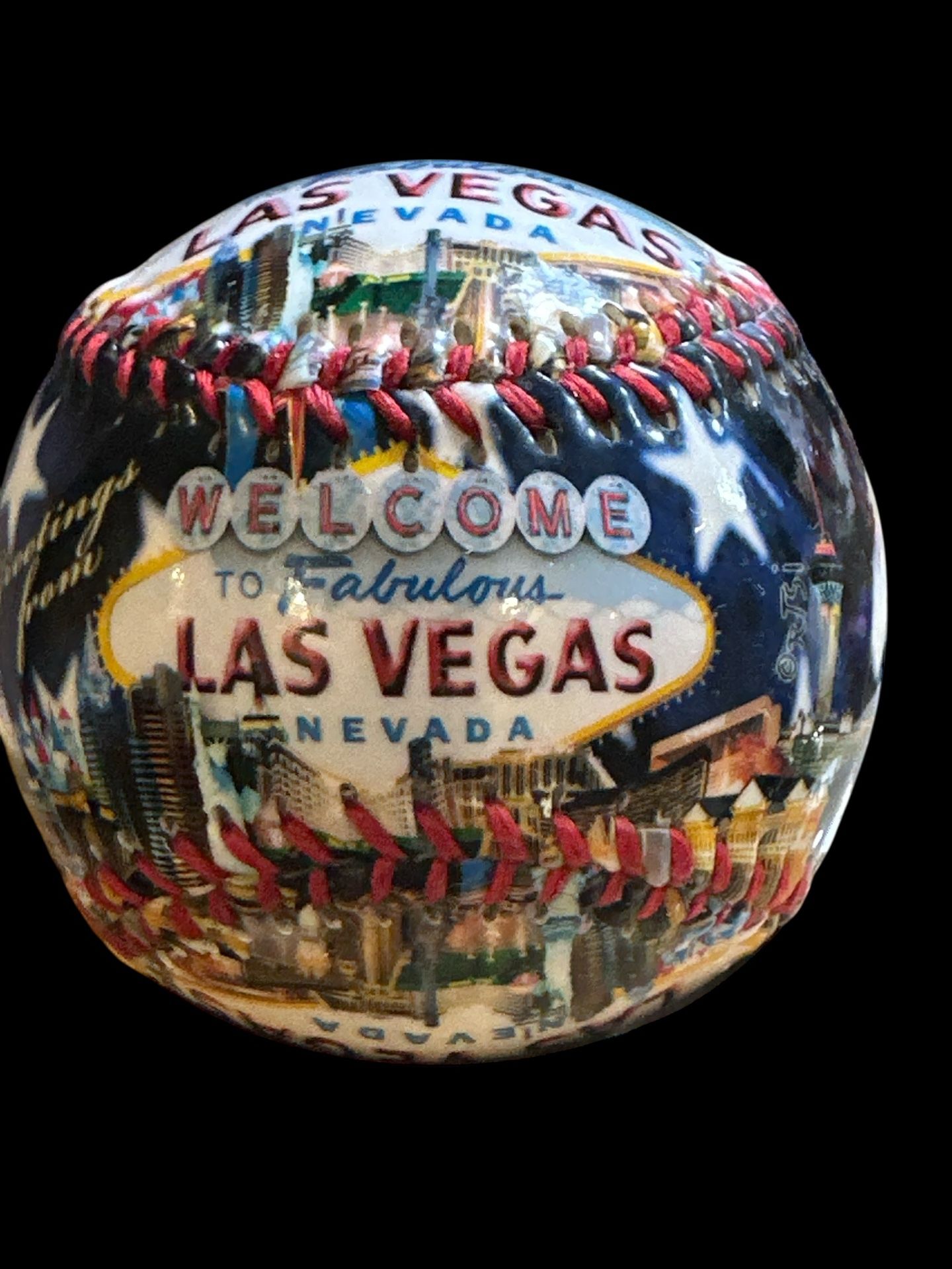 Las Vegas Strip Glass Souvenir Baseball Collectible Ball New Excellent Condition