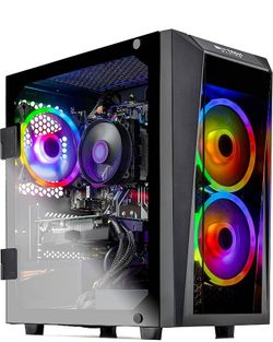 Skytech Blaze II Gaming PC Desktop – AMD Ryzen 5 5600G 3.9 GHz, RTX 3060, 500GB NVME SSD, 16G DDR4 3200, 600W Gold PSU, AC Wi-Fi, Windows 10 Home 64-b