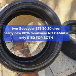 Goodyear Assymetric 275 30 20 Two Tires Pair Set Perfect Condition 