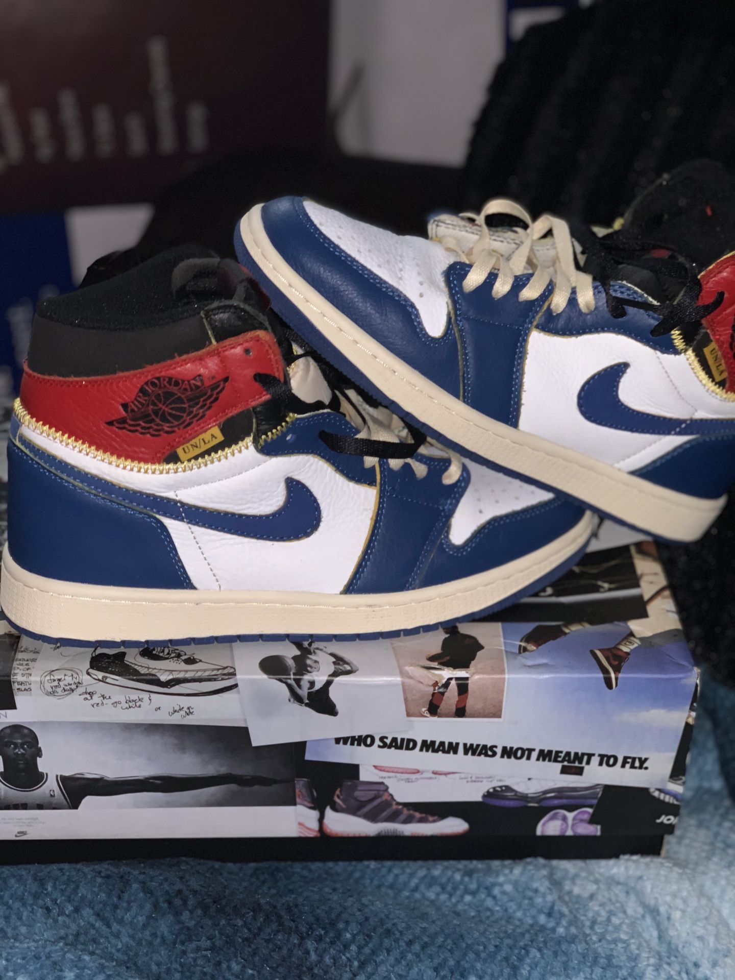 Jordan 1 Retro High Union Los Angeles Blue Toe Size 10