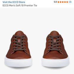 New Men leather shoes. Ecco soft 10 M, size 11-11.5, Cognac color