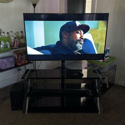 50 Inch Samsung With Stand and Entertainment System