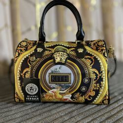 Black, Gold And White Handbag
