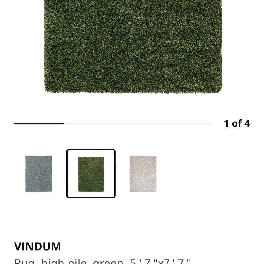 VINDUM Rug, high pile, green, 5'7x7'7 - IKEA